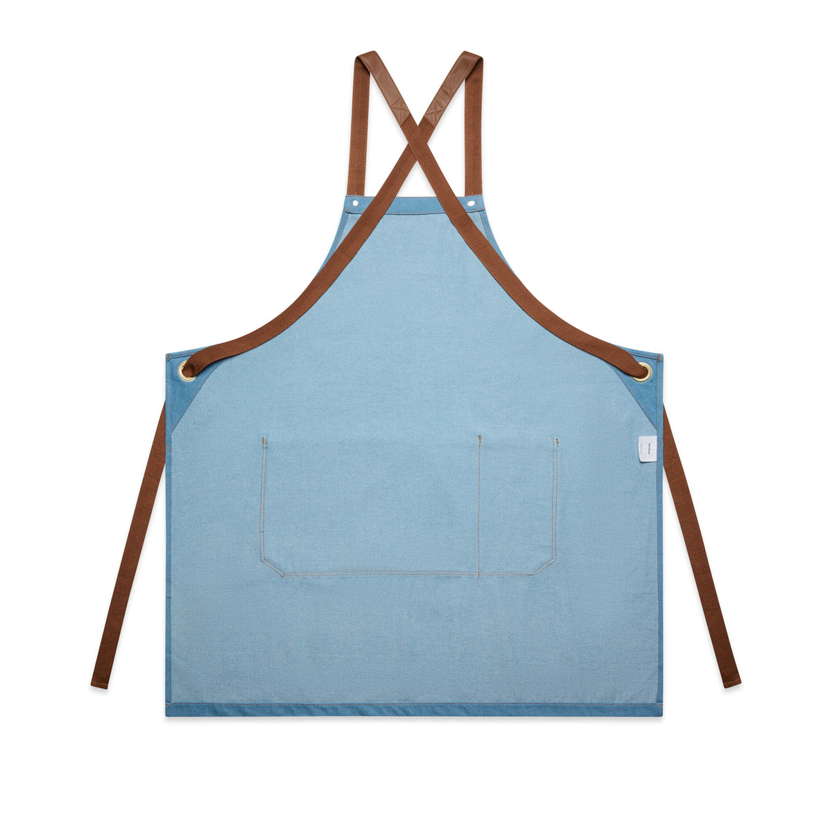 Denim Cross-Back Apron – Heavy Duty with Leather Trim